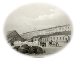 Строительство Исаакиевского собора. Из альбома О.Монферрана. 1845