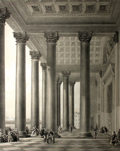 Портик Исаакиевского собора. Из альбома О.Монферрана. 1845