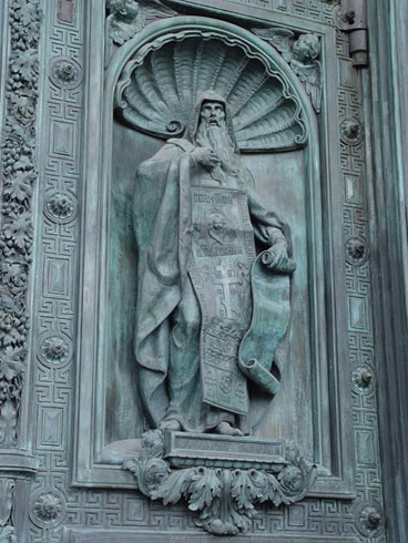 И.Витали. Исаакий Далматский. Скульптура ниши северных дверей