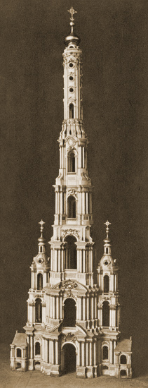 Колокольня. Деталь модели Смольного монастыря